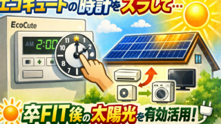 昼夜逆転型　単純おひさまエコキュートで自家消費を効率よく！　再考